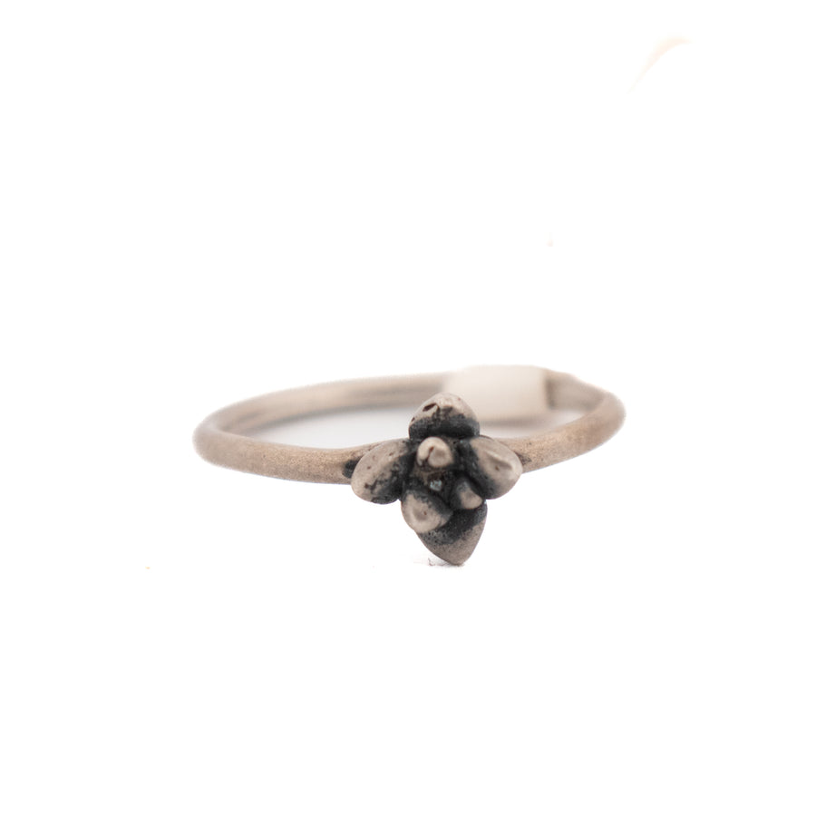 sterling silver small floral succulent ring
