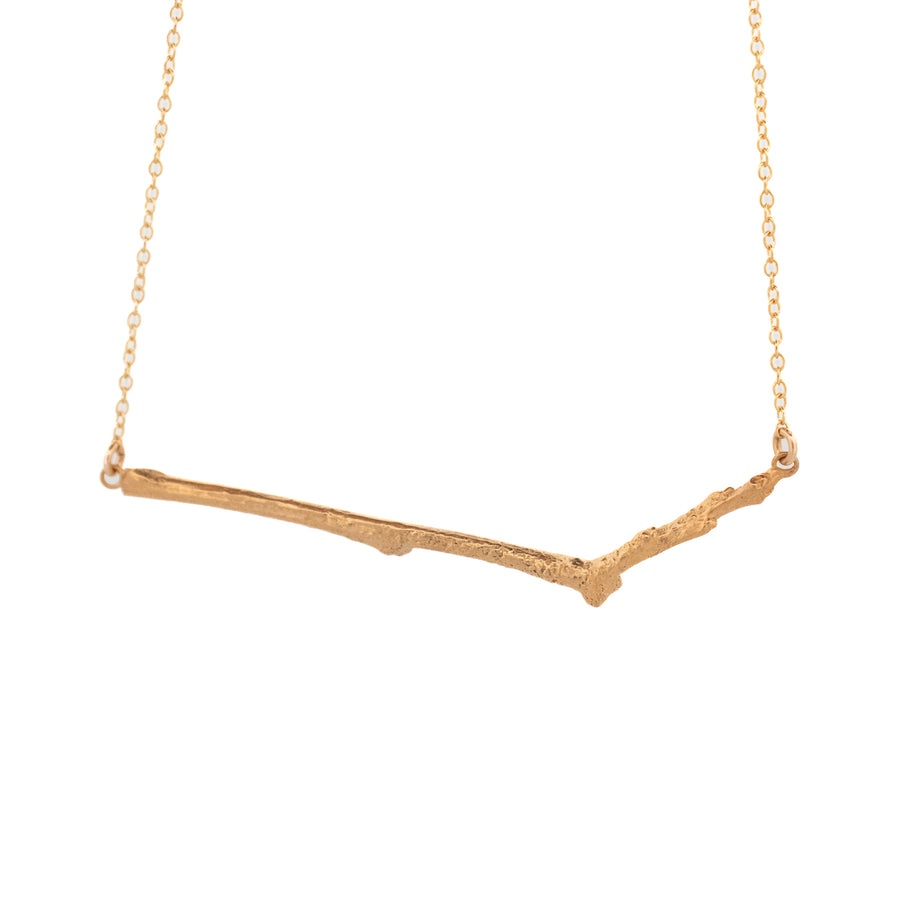 gold vermeil twig necklace
