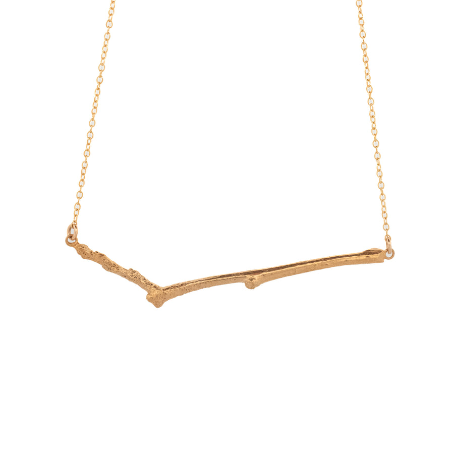 gold vermeil twig necklace