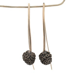 sterling silver American Sycamore fruit earrings