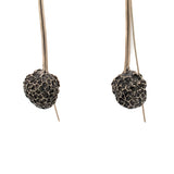 sterling silver American Sycamore fruit earrings