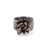 sterling silver with bronze accents succulent garden ring