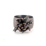 sterling silver with bronze accents succulent garden ring