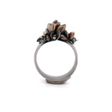 sterling silver with bronze accents succulent garden ring