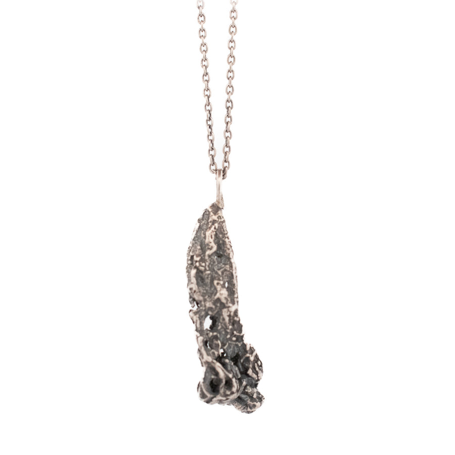 sterling silver morel mushroom necklace