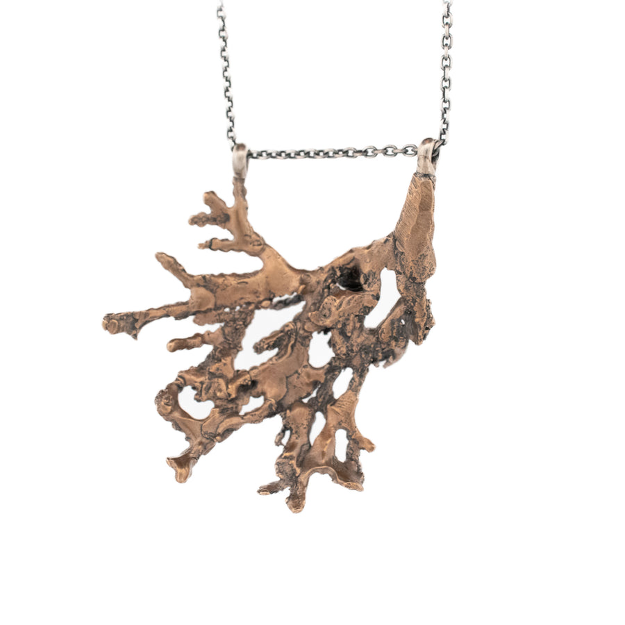 bronze statement cedar sprig necklace