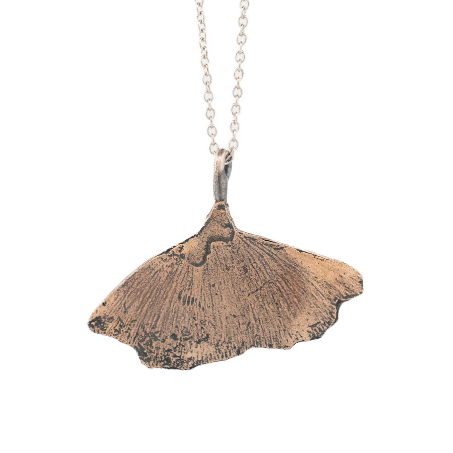 bronze ginkgo leaf necklace 2