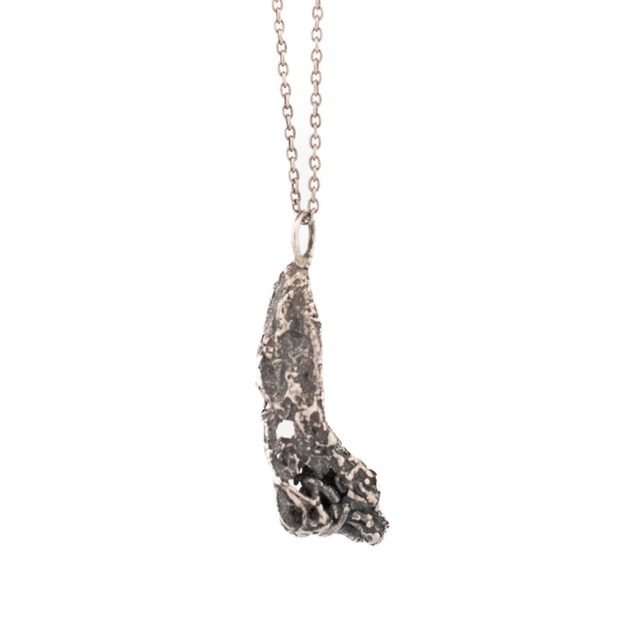 sterling silver morel mushroom necklace