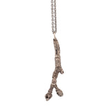 silver cherry terminal bud spring twig necklace