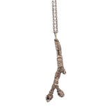 silver cherry terminal bud spring twig necklace