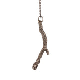 silver cherry terminal bud spring twig necklace