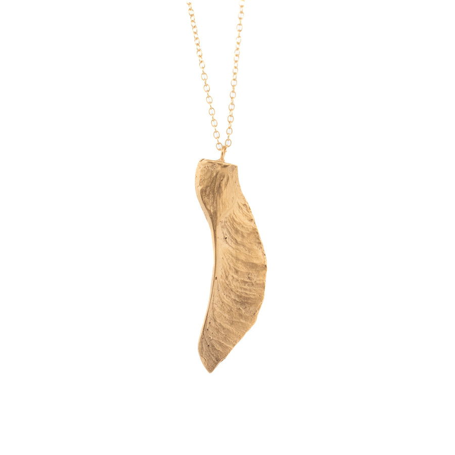 gold vermeil maple seed necklace