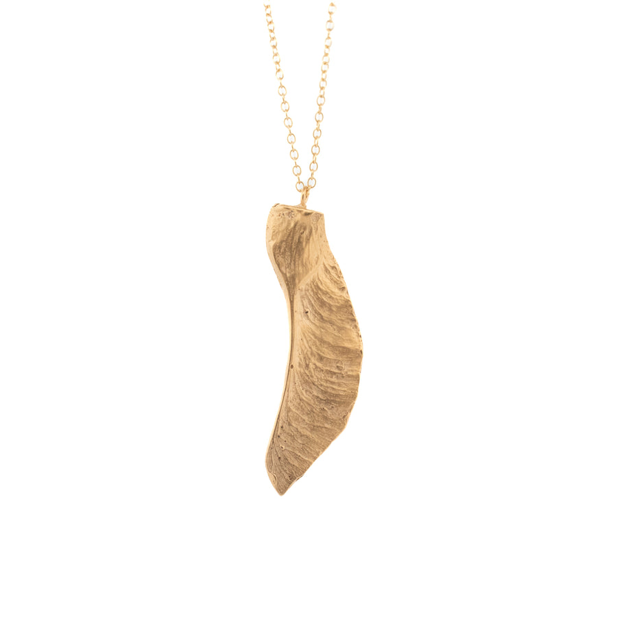 gold vermeil maple seed necklace