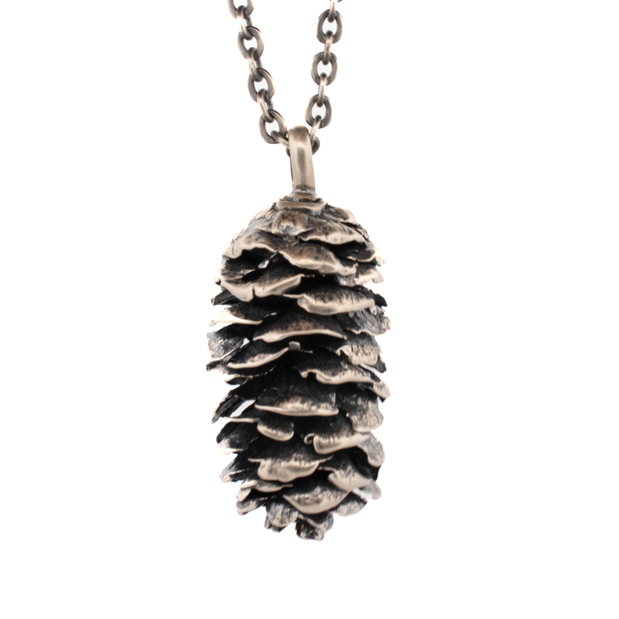 Rose Gold over Sterling Silver Pine cone necklace, Silver Pinecone nec –  N.L. McLaughlin