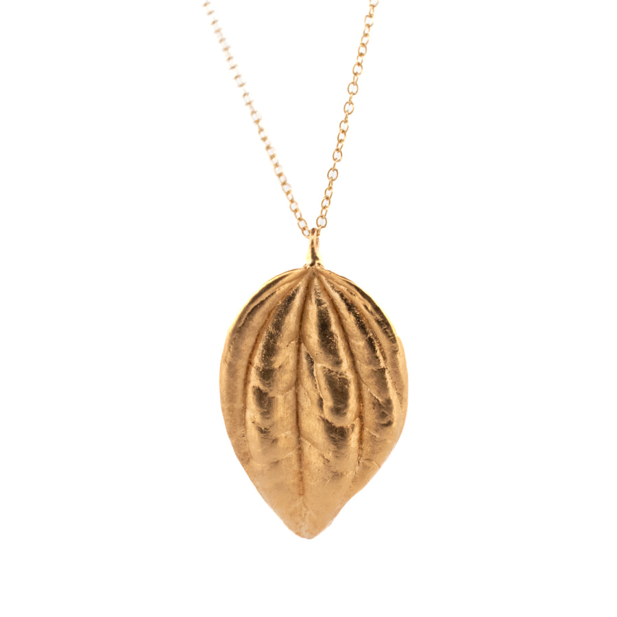 gold vermeil peperomia leaf necklace