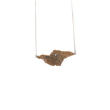 bronze tree bark necklace: horizontal link