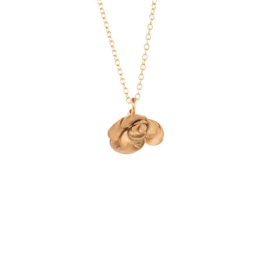 gold vermeil small floral succulent necklace