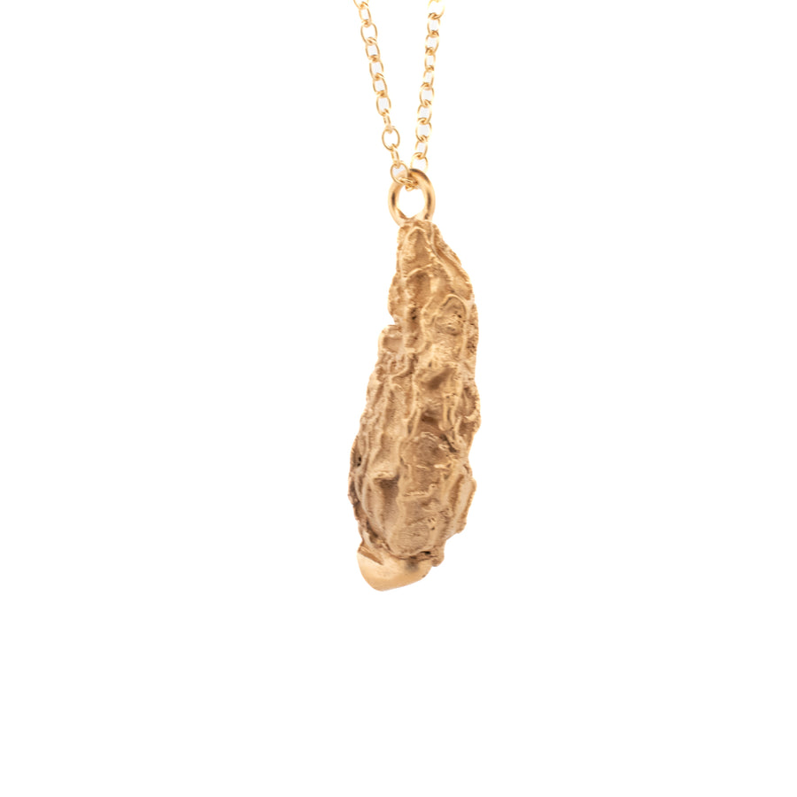 gold vermeil morel mushroom necklace
