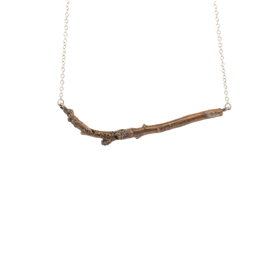 bronze large twig necklace