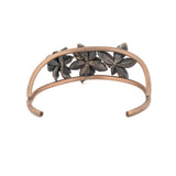 sterling silver echeveria succulents on gold filled cuff bracelet