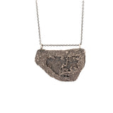 sterling silver tree bark necklace: horizontal focal