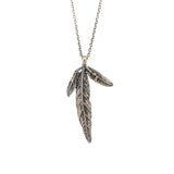 sterling silver cannabis leaf pendant necklace