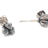 sterling silver ninebark seed pod stud earrings