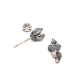 sterling silver ninebark seed pod stud earrings