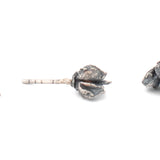 sterling silver ninebark seed pod stud earrings