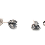 sterling silver ninebark seed pod stud earrings