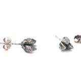 sterling silver ninebark seed pod stud earrings