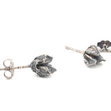 sterling silver ninebark seed pod stud earrings