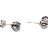 sterling silver ninebark seed pod stud earrings