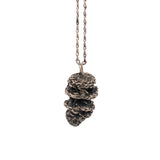 sterling silver alder cone necklace