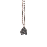 sterling silver ninebark seed pod necklace