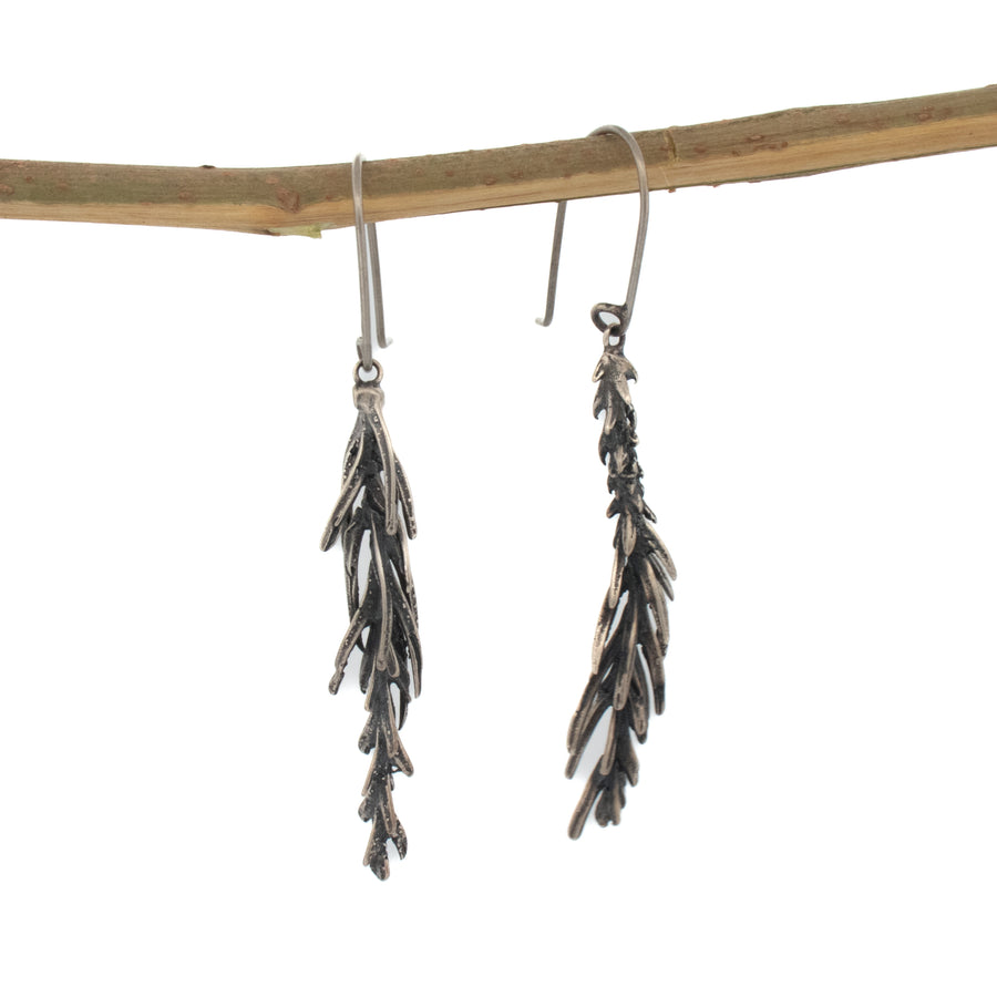 sterling silver American seagrass earrings