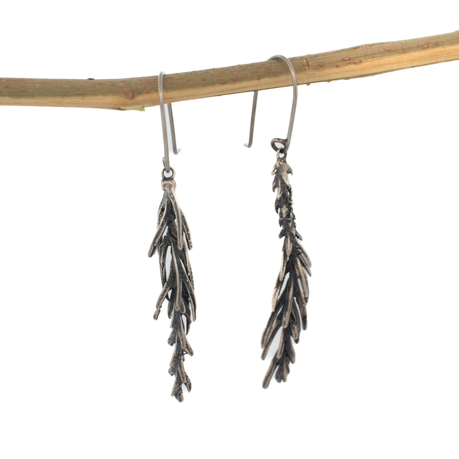 sterling silver American seagrass earrings