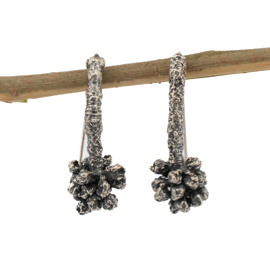 sterling silver maple bud earrings