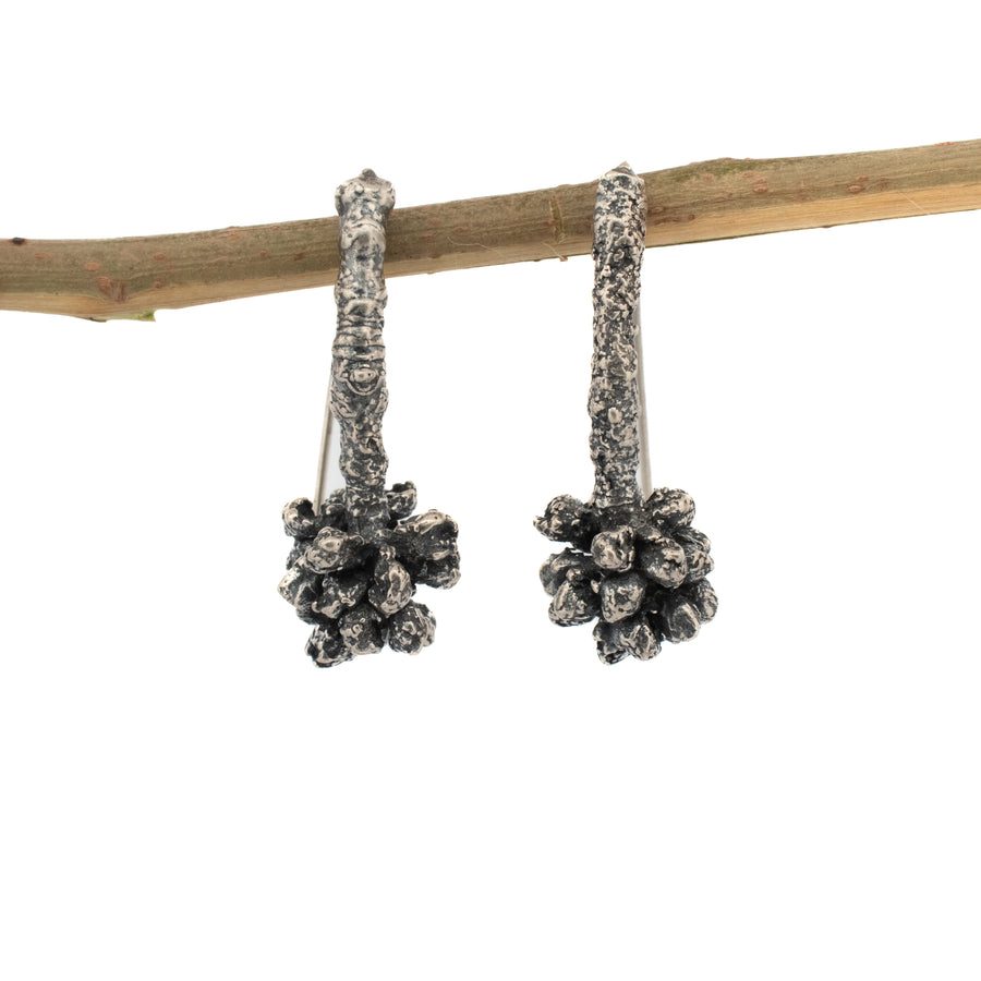 sterling silver maple bud earrings