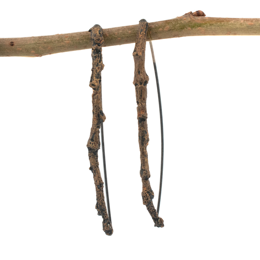bronze medium twig earrings