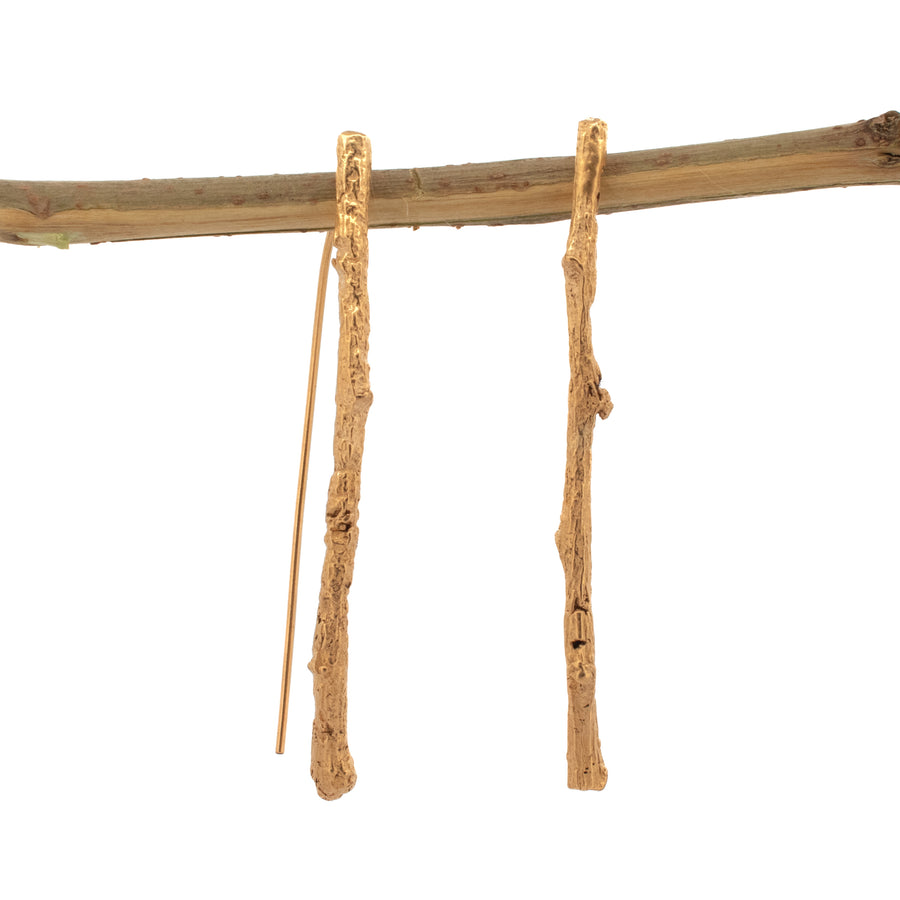 gold vermeil medium twig earrings