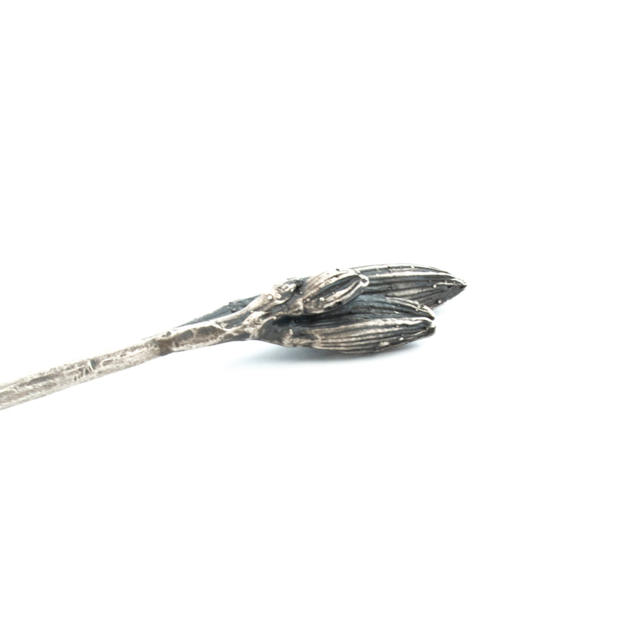 silver day lily hair or shawl pin