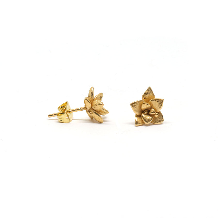 floral succulent earrings :  studs