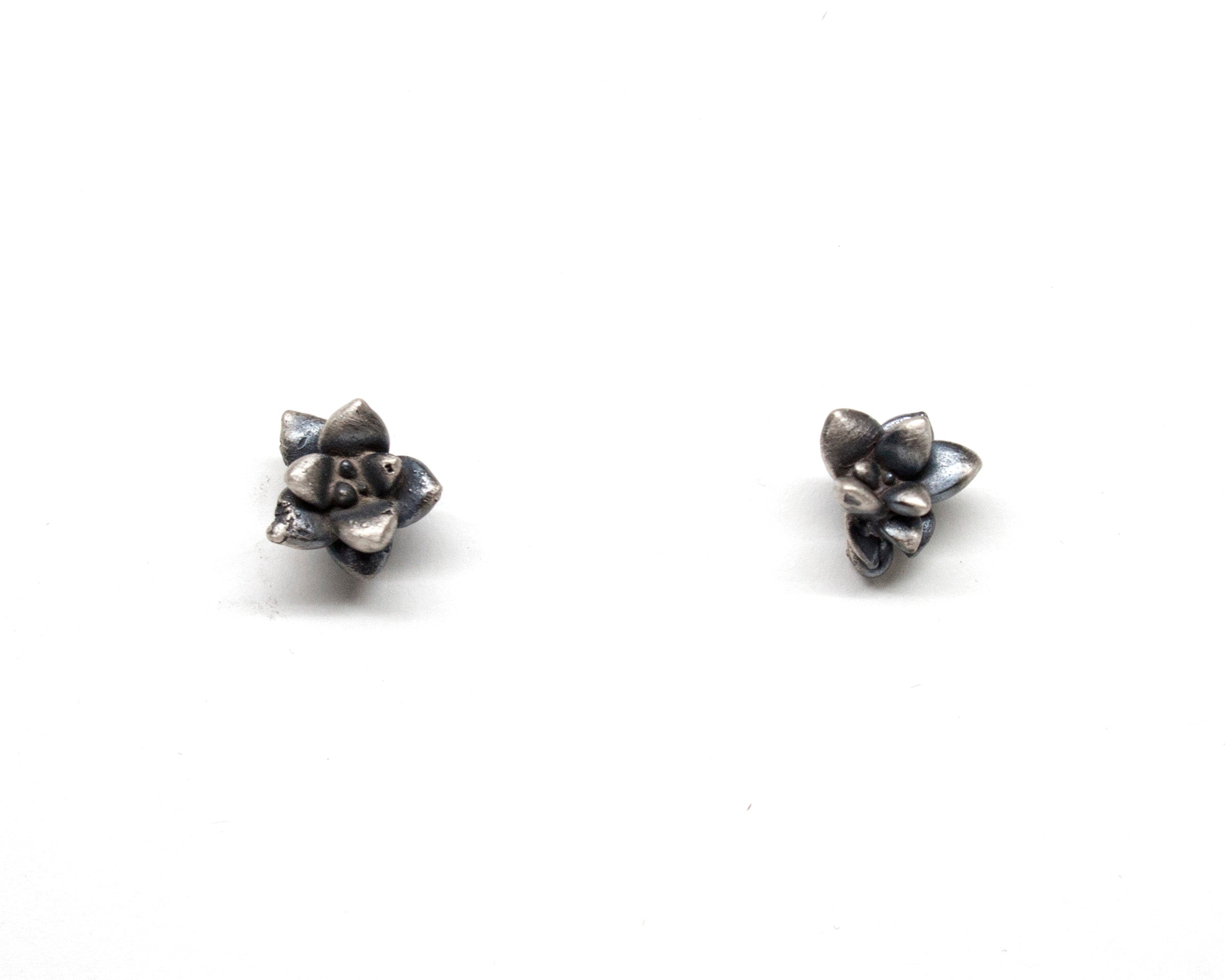 floral succulent earrings :  studs