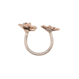 double floral succulent adjustable ring