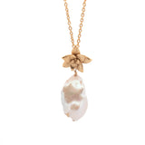 floral succulent necklace : large flame pearl