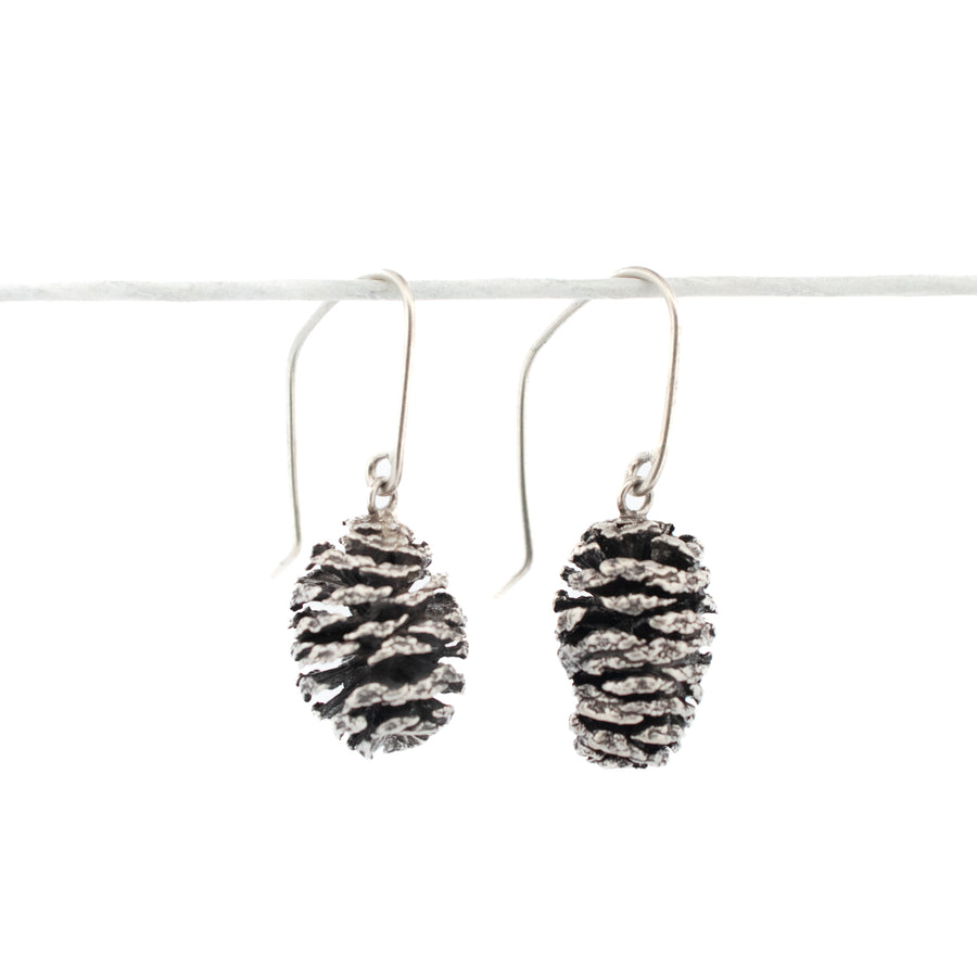 seed drop earrings: alder catkin cones