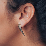 bronze Haworthia succulent dagger post earrings 1