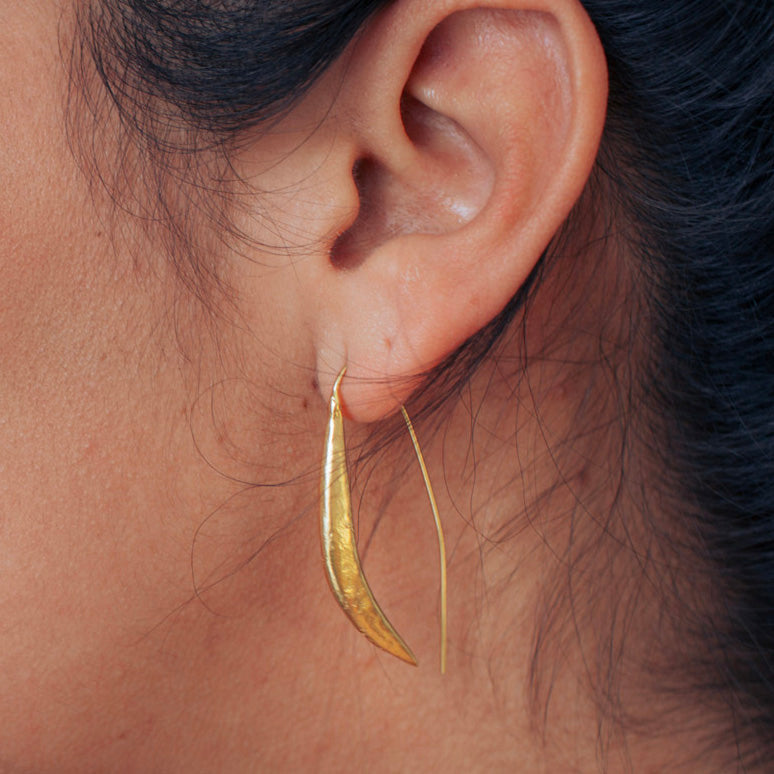 happy bean succulent wishbone earrings