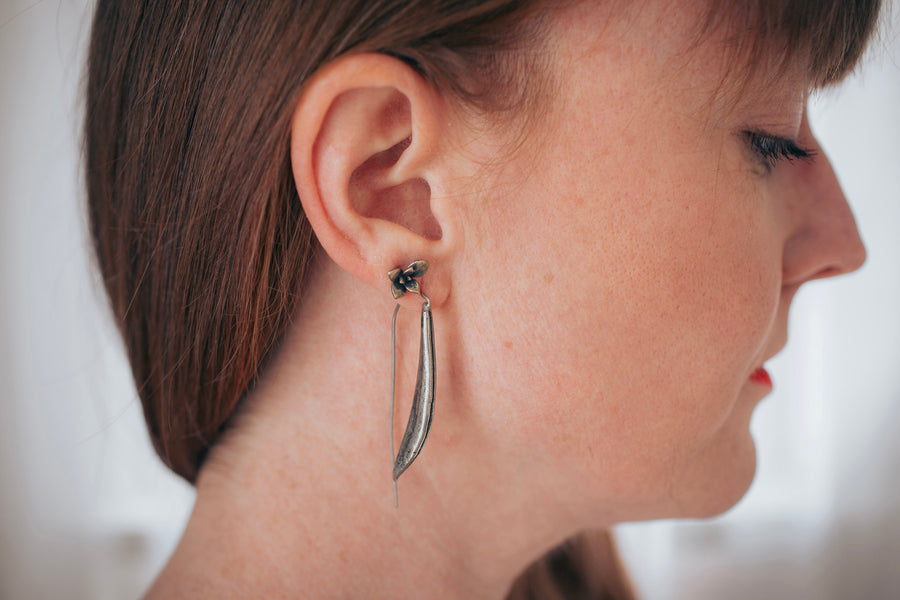 happy bean succulent wishbone earrings
